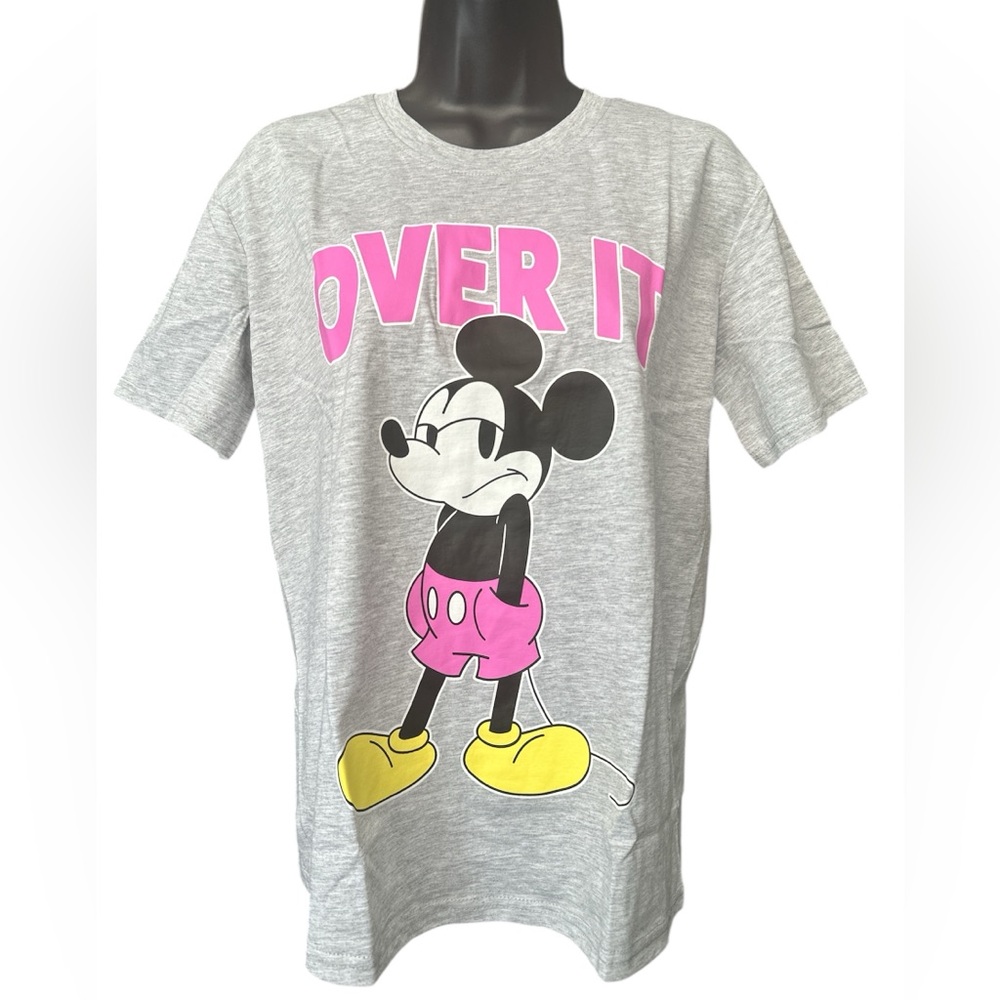 DISNEY Mickey Mouse Gray and Pink Women’s Tee NWT